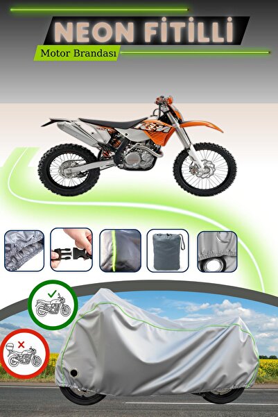 Cemku Fast غطاء محرك متوافق مع KTM 400 SXC باللون الرمادي النيون قماش مجدّل