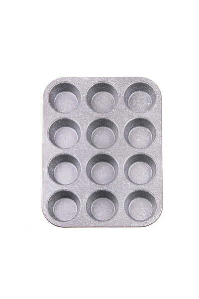 Voltz V51223RC Tavă pentru brioșe, 12 brioșe, Finisaj marmorat, Roșu