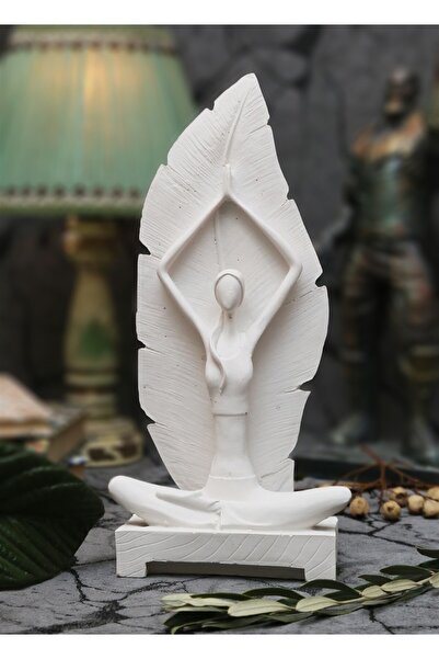 Genel Markalar Yoga Yapan Kadın Heykel Polyester Ham Obje