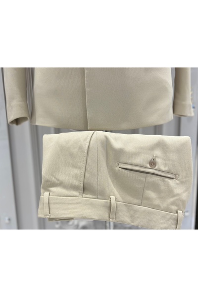 SABRİ ZENGİN Erkek Kruvaze Slim Fit Takım Elbise