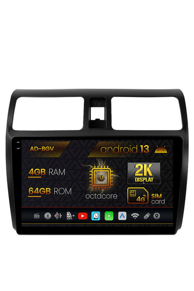 AutoDrop Navigatie Suzuki Swift (2003-2010),Android 13,V-Octa/4GB RAM+64GB RO...