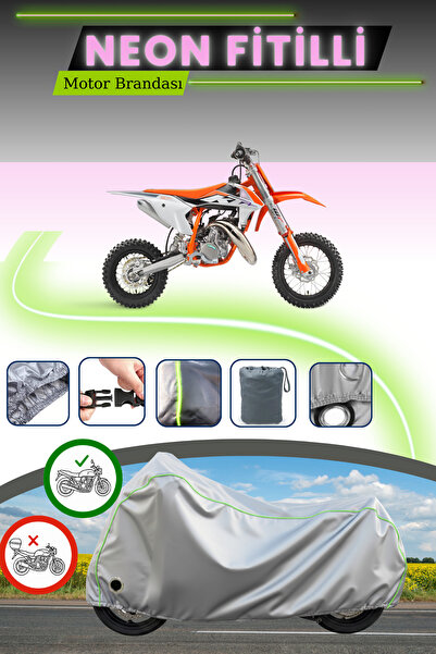 Cemku Fast قماش دراجة نارية متوافق مع KTM 50 SX مزود بقفل رمادي اللون