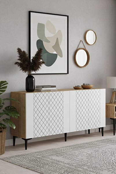 CENEYRA KA1512DB RESSO KONSOL, TV SEHPASI SAFİRMEŞE-BEYAZ 150cm