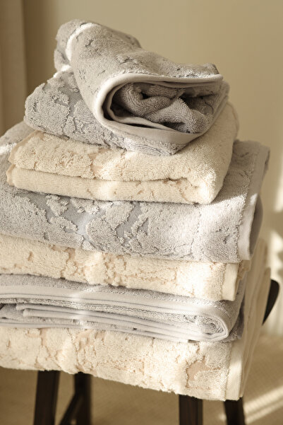 İrya Marble 100% Cotton Jacquard Bath Towel 70X140 cm Gray