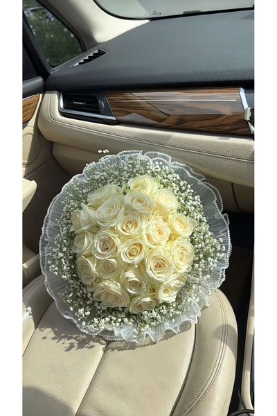 Diana Accessory 41 adet beyaz gül isteme cicegi gelin buketi söz çiçeği