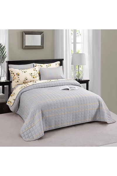 Alhabib bedding Summerland Summer Light Double Bedspread Floral Print Cream 6 Pieces