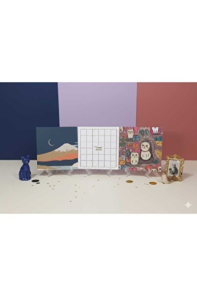 BY CAPPİ 13*13 American Bristol Glittered Square Cover Lined Notebook 3-Piece Set