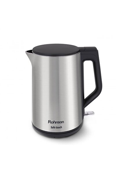 ROHNSON Fierbător R7530, 2200 W, 1.5 l, fără fir, bază rotativă 360°, dublu strat inox, argint