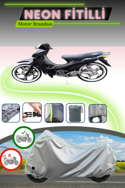 Cemku Fast قماش دراجة نارية متوافق مع Gray Lock Neon Corded Kuba KB100-6