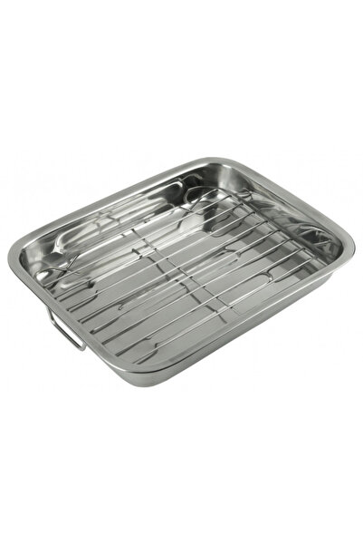 Kinghoff Tavă de copt cu mânere KH 1377, 36 cm, Grilă detașabilă, Oțel inoxidabil, Dreptunghiulară, Inox