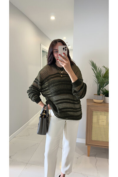 BİRCANÇİL ZR Kusla Haki Yeşil Ajurlu Triko