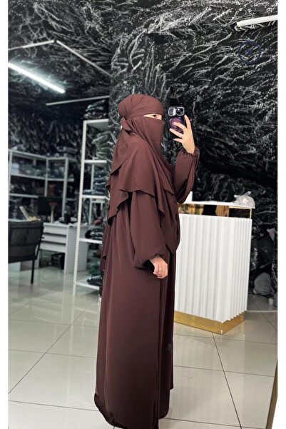 HANİQUE Σετ σουφλέ 3 τεμαχίων Medine İpeksi – Προσωπικό κοστούμι χιτζάμπ πριμαρίζει στην αντικτυπημένη ιδέα του χιτζάμπ, με πέπλο, σουφλέ και φόρεμα, Ferace