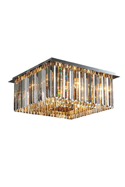 RFAN Candelabru, Model H98348/400x400, Textură Cristal, Metal, 6 X E14, Crom