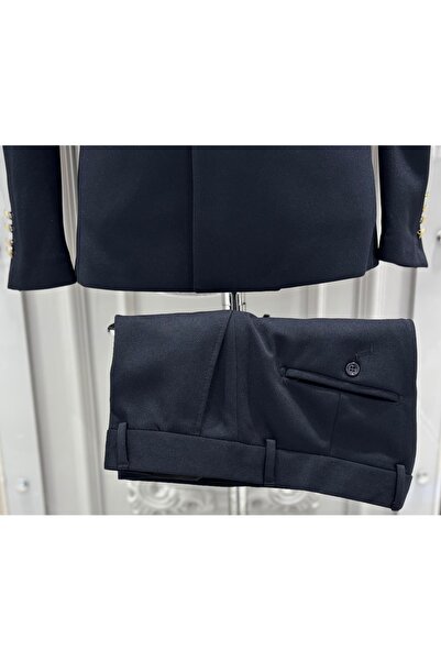 SABRİ ZENGİN Erkek Kruvaze Slim Fit Takım Elbise