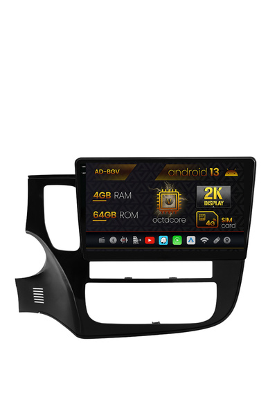 AutoDrop Navigation Mitsubishi Outlander (2013-2020), Android 13, V-Octa/4GB RAM+64GB ROM, 10.36"