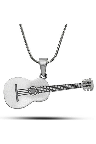 BlackCraft ​ Silver Guitar Necklace (Bc-9008E0)