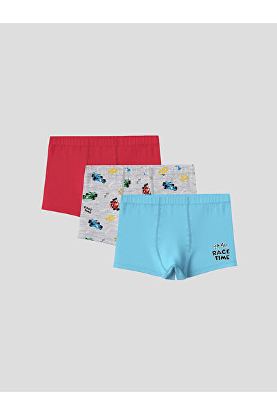 LC Waikiki Özmarka New Season Printed Boys' Boxer 3-Piece Set