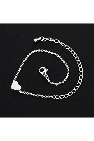 KESNUP Βραχιόλι επιπλατινωμένο 24Κ με ασημένιο μενταγιόν σε σχήμα καρδιάς