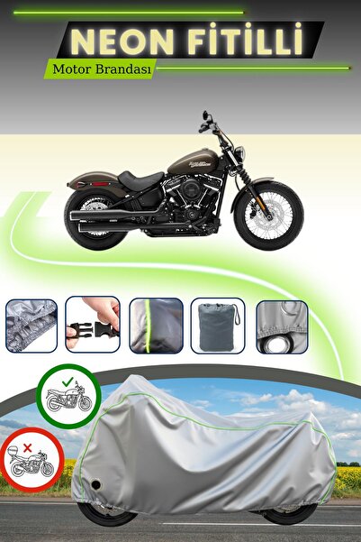 Cemku Fast قماش دراجة نارية متوافق مع نيون فيتيل هارلي ديفيدسون سوفتيل ستريت بوب باللون الرمادي