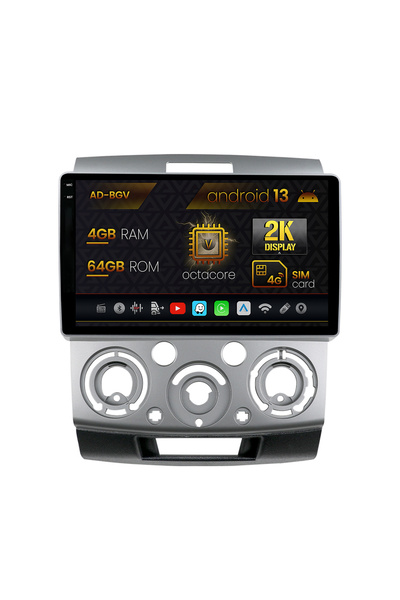 AutoDrop Navigation Ford Ranger/Mazda BT50 (2007-2012), Android 13, V-Octa/4GB RAM+64GB ROM, 9.5"