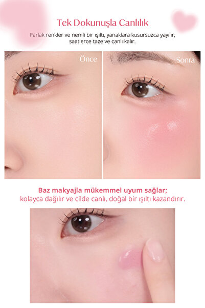 PERIPERA İnce Yapılı, Ciltle Bütünleşen, Pigmentli Likit Allık Syrupy Tok Cheek (03FriendshipMauve)