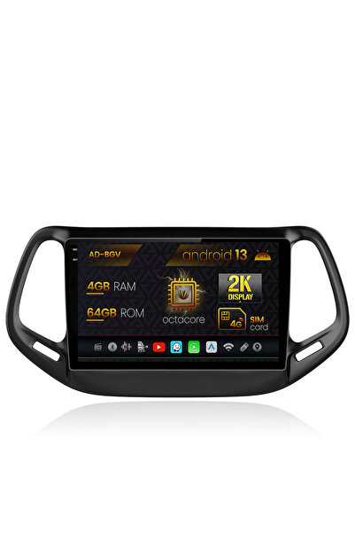 AutoDrop Навигация Jeep Compass (2016+), Android 13, V-Octa/4GB RAM+64GB ROM,...