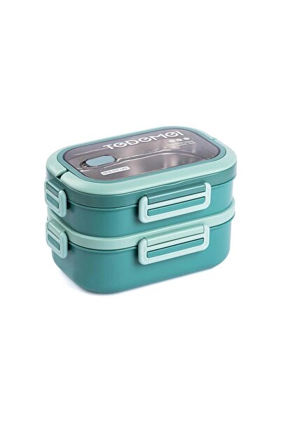 Limmy 2-Layer Compartmented Stainless Steel Storage Container Leakproof Lunch Box 1650 ml - Green