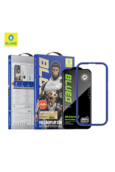 BLUEO AR 3D Curved iPhone 17 Pro Max Uyumlu Yansıma Işık Önleyici Kavisli Tam Kaplayan Ekran Koruyucu