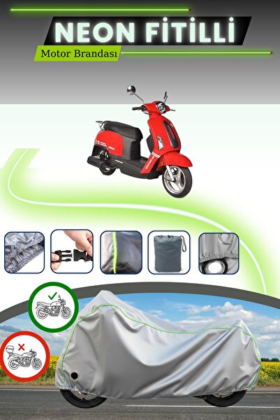 Cemku Fast قماش دراجة نارية متوافق مع نيون فيتيل آسيا سكوترك-100 باللون الرمادي