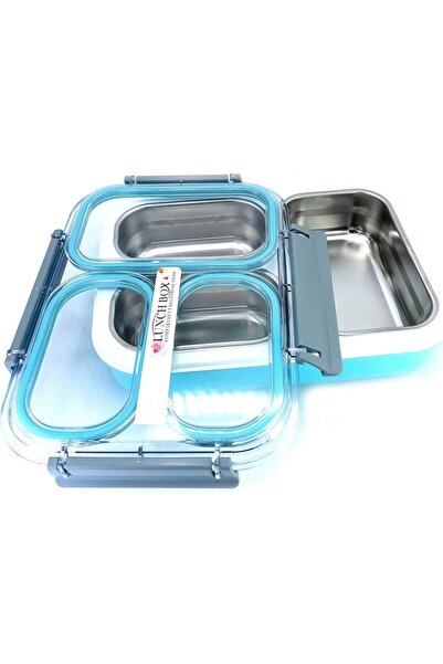 Limmy Stainless Steel Storage Container with Compartments Leakproof Lunch Box 1200 ml - Blue