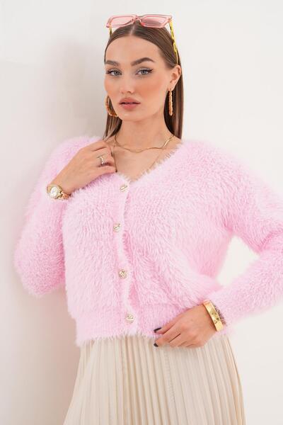 ŞİMAL Women's Bearded Knitwear Knitted Cardigan 255131 -