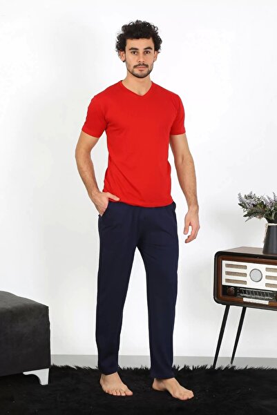 Beruflic Men's Combed Cotton Red 3-Piece Pajama Set