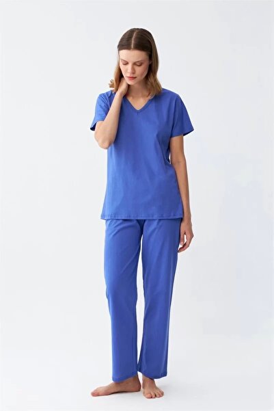 Beruflic Women's Short Sleeve Cotton Combed Pajama Set Saks