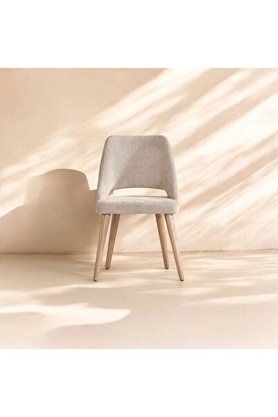 asaella mobilya Orno 80x132 Mdf Açılabilir Meşe Masa 6 Krem Sandalye