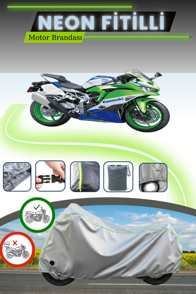 Cemku Fast قفل رمادي متوافق مع نيون فيتيل كاواساكي نينجا ZX-4RR 40. قماش دراج...