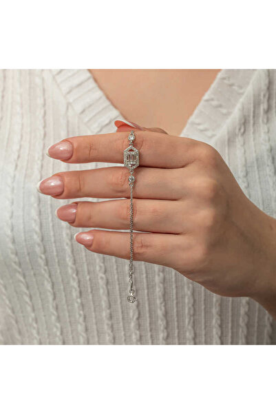 robotrend Blackcraft Silver Hexagon Baguette Stone Women's Bracelet (Bc-252A7D)