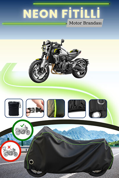 Cemku Fast غطاء محرك أسود متوافق مع نيون فيتيللي CFmoto 700CL-X سبورت