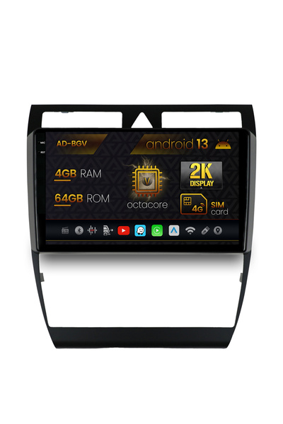 AutoDrop Navigatie Audi A6 (1999-2004),Android 13,V-Octa/4GB RAM+64GB ROM,9.5"