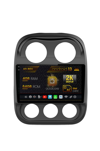 AutoDrop Navigatie Jeep Compass (2009-2016),Android 13,V-Octa/4GB RAM+64GB RO...
