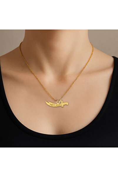 ARCHINO GOLD Altın Plakalı 14 Ayar Hz Ali Kılıcı Motifli Bayanlara Özel Zinci...