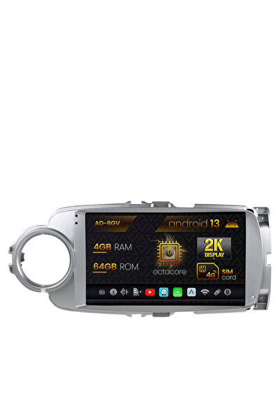 AutoDrop Navigatie Toyota Yaris (2010-2018),Android 13,V-Octa/4GB RAM+64GB RO...