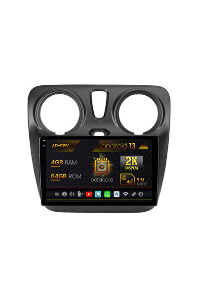 AutoDrop Navigatie Dacia Dokker/Lodgy,Android 13,V-Octa/4GB RAM+64GB ROM,9.5"