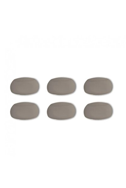 ORIAN 6-piece square porcelain dinner plate set, gray, size 26 cm