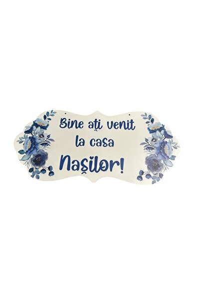 OEM Placuta Bine ati venit la casa Nasilor, albastru, 67x31cm, MDF