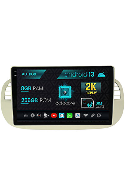 AutoDrop Navigatie Fiat 500 (2007-2014), Android 13, X-Octa/8GB RAM + 256GB R...