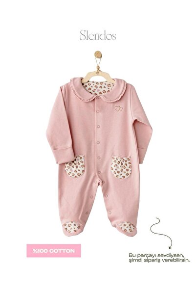 andywawa Baby Girl, 100% Cotton, Pink Leopard Jumpsuit