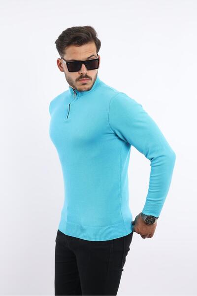 rugatchi Men's Collar Plain Knitwear — 100% Cotton, Stylish & Comfortable Sweater