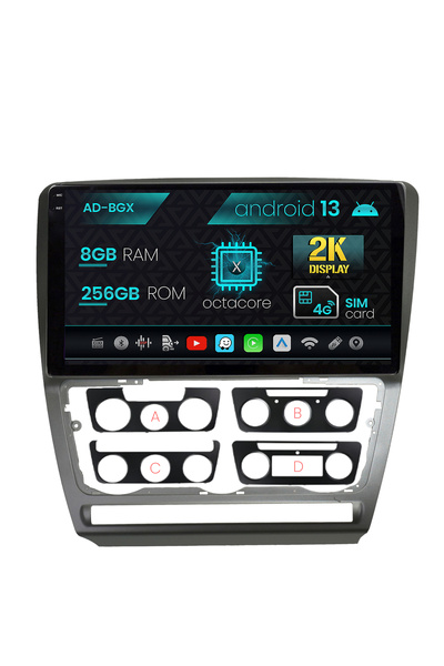 AutoDrop Navigatie Skoda Octavia 2, Android 13, X-Octa/8GB RAM + 256GB ROM, 1...