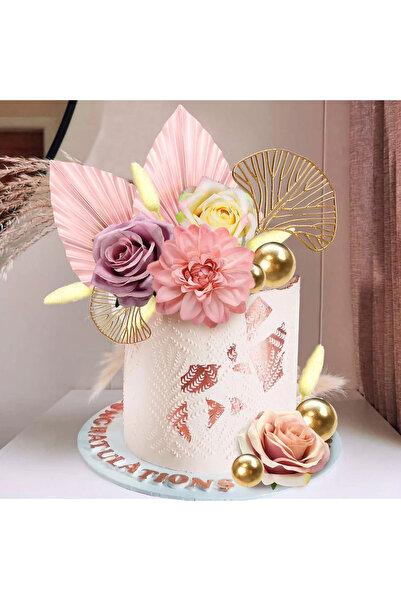 Baloane Vesele Multicolor Floral Birthday Cake Decoration TOP22