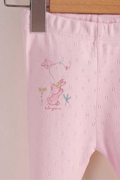 kidello Pink Rabbit Booties Baby Girl Single Bottom (0-12 Months)